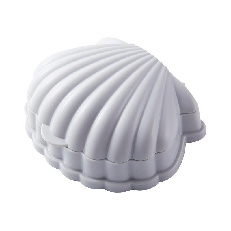 Natural Shell Shaped Soap Box with Lid Draining Non-slip Soap Holder Case Soap Dish PP Plastic Bathroom Accessories