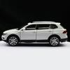 1/32 Volkswagen Tiguan L Внедорожник Модель игрушечной машины Литой сплав Миниатюра Инерционная Звук и свет Коллекция Подарок для детей Мальчиков Ребенка