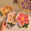 Flower Shape Hand Towel Super Absorbent Cleaning Cloth Bathroom Kitchen Hanging Hand Wipe Thicken Handkerchief Dishcloth