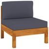 Day and Night - Day and Night Acacia Wood Central Sofa with Dark Gray Cushions