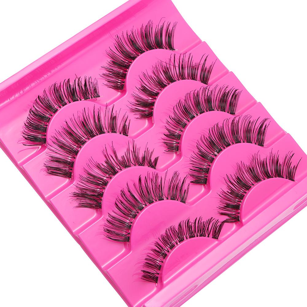 5 Pairs Beauty Cosmetic Soft Natural Thick False Fake Eyelashes Black Eye Lashes Extension Handmade