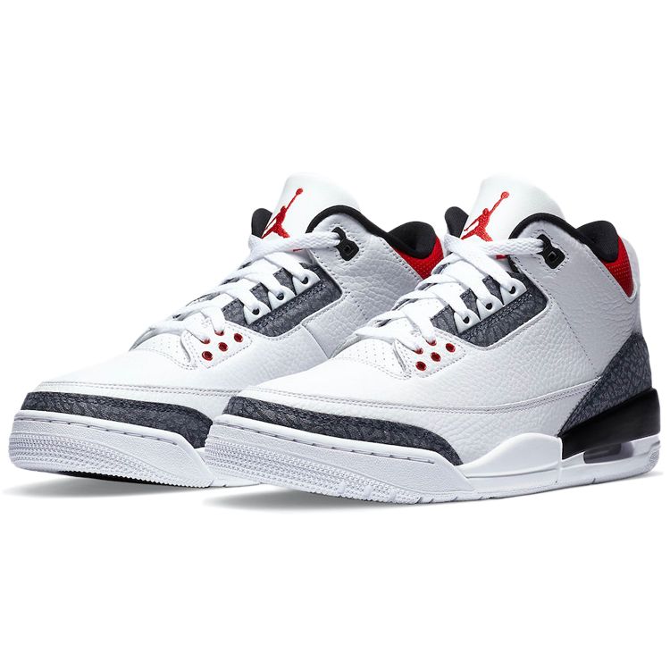 Кроссовки унисекс Air Jordan 3 Retro Denim SE Fire Red Белый Черный CZ6431-100