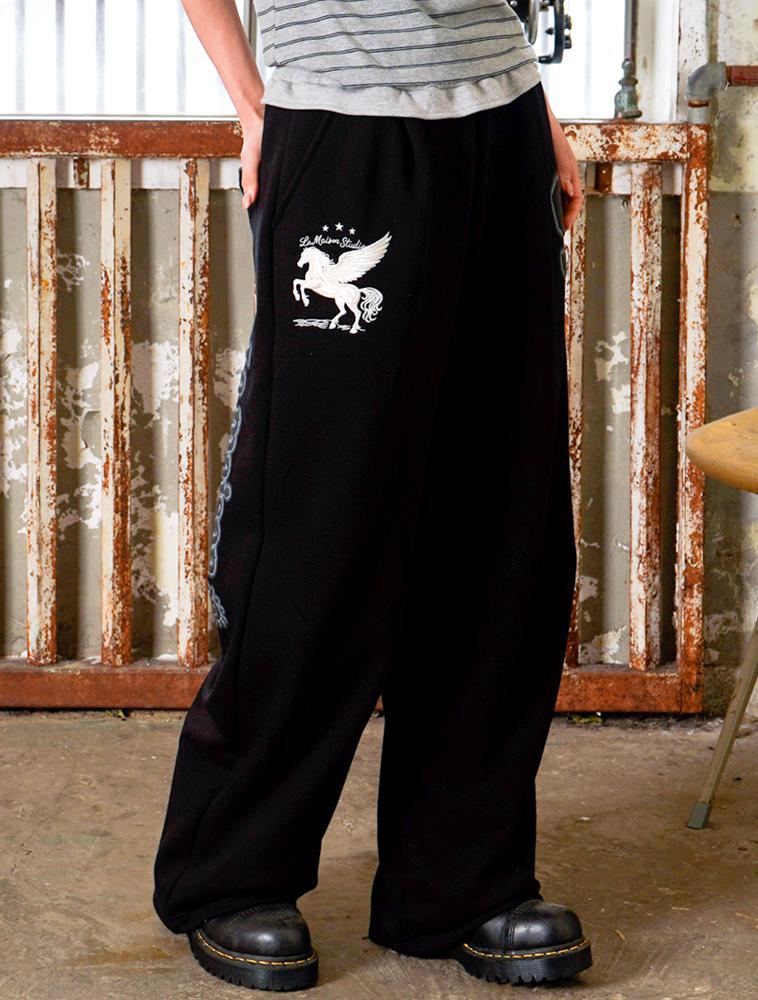 LA MAISON STUDIO Nine Curved Sweat Pants Black(Fcg1Pt734W)