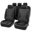 Universal Car Seat Cover Set Breathable PU Leather Vehicle Seat Cushion Full Surround Cover for Car Compatible with Airbag Fit 5-Seat Auto