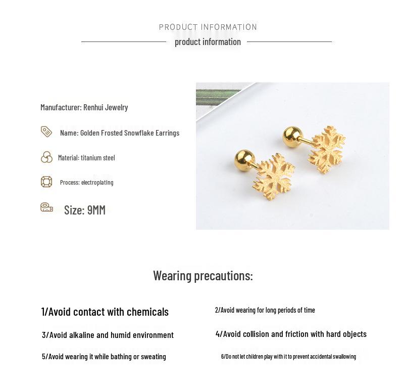 Корейская мода Клевер Каффы для ушей и Серьги-пусеты Снежинки - Не выцветающий Роскошный Дизайн