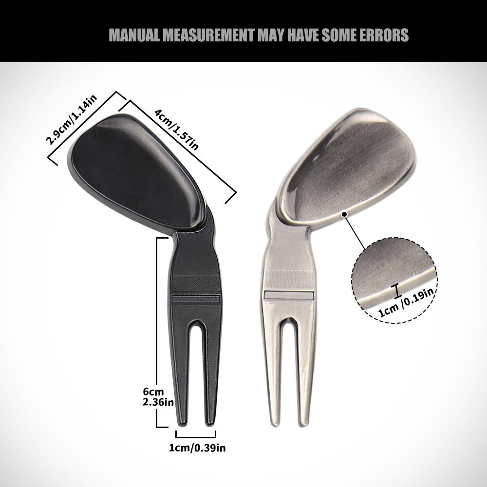 Golf Divot Tool Outdoor Golf Sports Supplies Turf Repair Tools Position Marker Metal Wear-resistant Greens Fork Golf Accessories