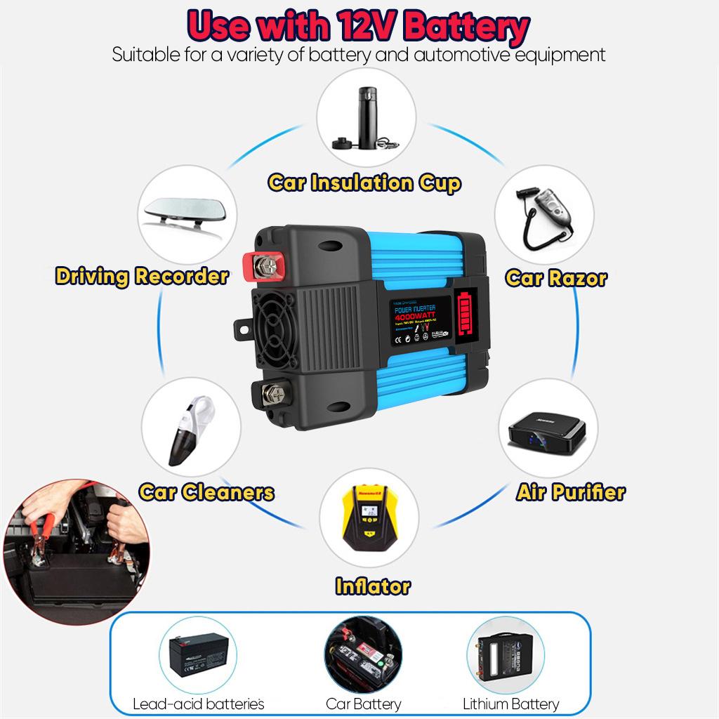 Solar Off-grid System Includes Inverter + Controller + Solar Panels Available with Car Battery for Camping or Home Appliances
