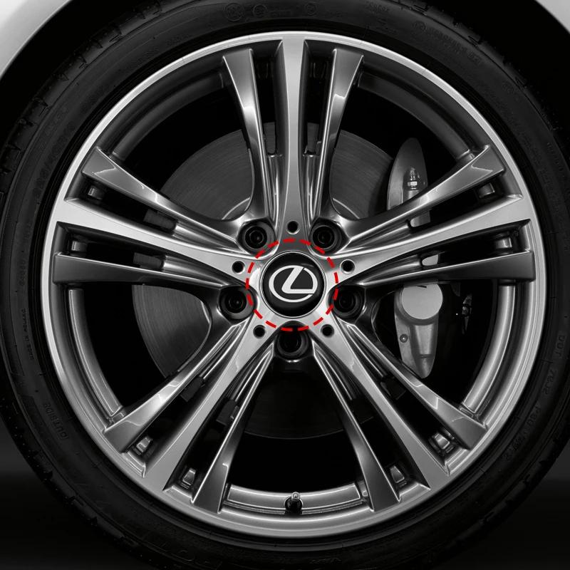 2026 Hot Interior Stickers 4Pc 56/60mm Car Wheel Center Hub Caps Cover Decor Sticker Auto Accessories For Lexus CT200H ES250 ES3