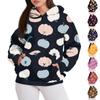 Women's Fashion Casual Pullover Hooded Sweatshirt Halloween Printed Long Sleeve Sweatshirt