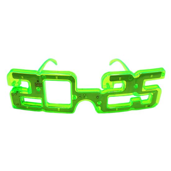 Новогодние светодиодные светящиеся очки 2025 года с цифрами, 3 режима освещения, реквизит для фотосессии на день рождения для косплея