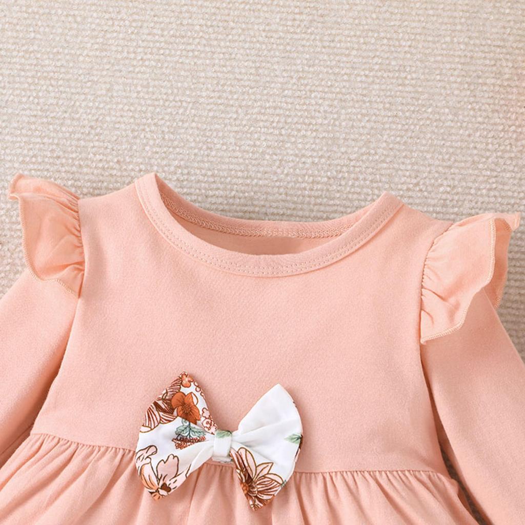 Одежда для маленьких девочек, осенне-зимняя одежда для папиных девочек, одежда для новорожденных, кружевной комбинезон с длинными рукавами и рюшами, штаны, комплект с повязкой на голову