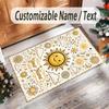 Cosmic Theme Crystal Velvet Floor Rug Personalized Custom Name Text Warm Carpet Home Decoration