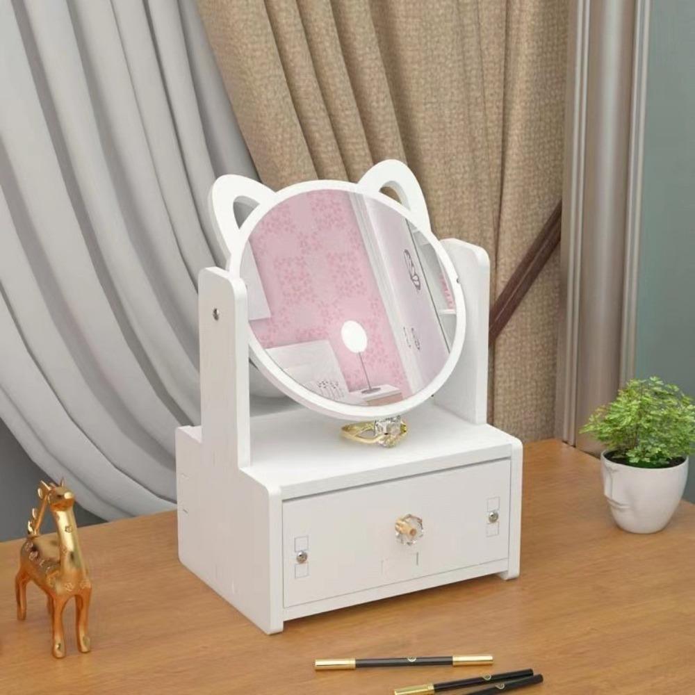 Desktop Cosmetics Storage Box Drawer Type Skin Care Lipstick Shelf Makeup Mirror Makeup Tool Kit