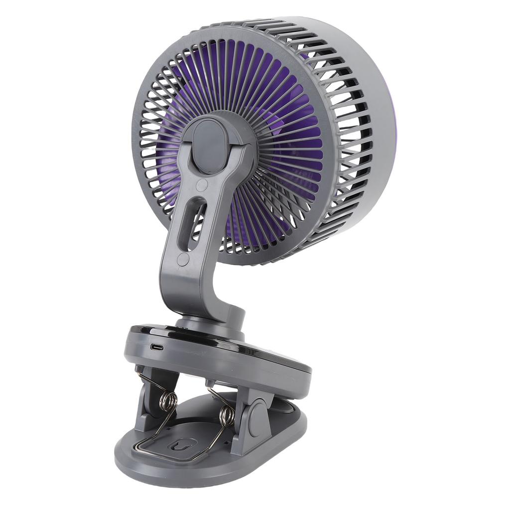 Auto Oscillating Fan 100 Speeds Low Noise Type C Charging Small Desk Fan with Touch Buttons and LED Display Screen