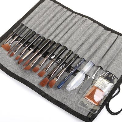 18 шт. набор кистей для художника с водяной кистью, губкой, ножом для смешивания, сумкой для кистей, художественными принадлежностями для акриловой акварельной живописи гуашью