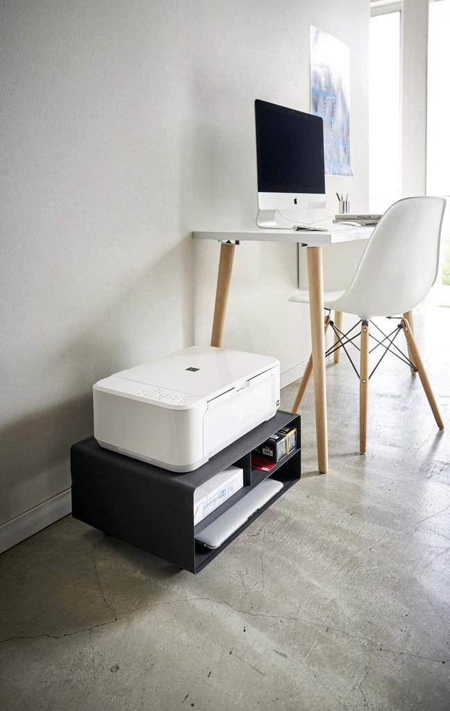 Стеллаж для хранения принтера Yamazaki Jitsugyo, черный, W48XD37XH19см, Tower 4349 (Ямадзаки) Двусторонний Прибл.