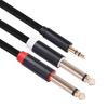 Аудиокабель 3,5 мм на двойной 6,35 мм 1/4 дюйма стерео разветвитель кабель подключение усилителя аудио шнур для ПК ноутбука усилителя микшера динамика
