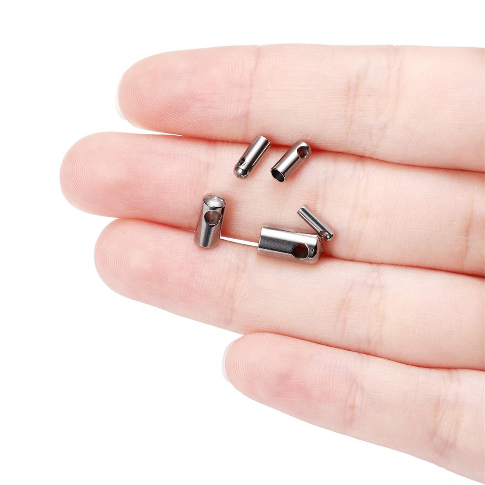 10 шт./лот, кожаный шнур из нержавеющей стали, застежка, золотой обжимной наконечник, концевые колпачки, разъемы для DIY, ожерелье, браслет, принадлежности для изготовления ювелирных изделий