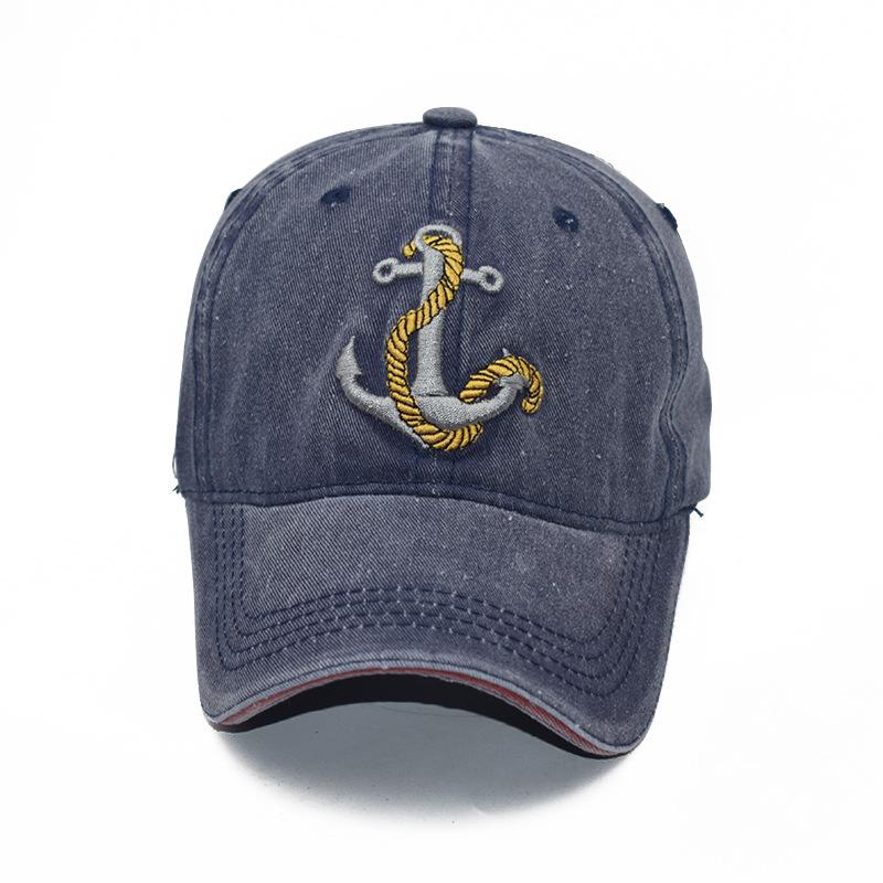 Anchor Embroidery Cowboy Baseball Hat Outdoor Korean Version of Summer Men's Cap