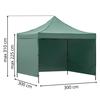 Tente commerciale - SPRINGOS - 3x3 m - Imperméable - Résistante à la corrosion - Vert