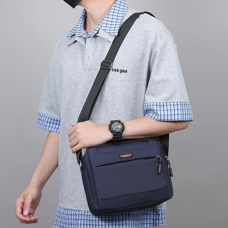 Профессиональная мужская сумка через плечо - Водостойкая Оксфордская сумка-мессенджер для работы (Слинг Оксфорд большой вместимости с надежными молниями)