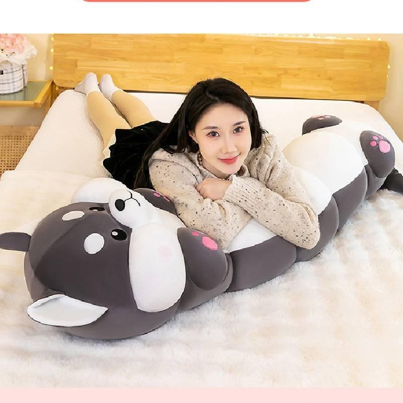 Authentic Caterpillar Pet Pillow Two Ha Meng Rabbit Doll Gift For Kids Girlfriend Birthday Fluffy Toy Doll 90cm