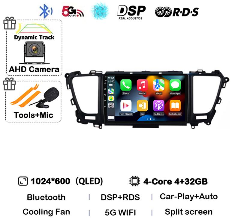 Автомагнитола Android 14 Carplay Auto для Kia Carnival YP Sedona 2014 2015 2016 2017 2018-2020 4G WIFI Мультимедийный плеер GPS Стерео