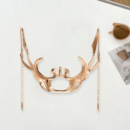 Металлическая полумаска Yousheng с цепочкой для лица, аксессуары, маска эльфа, костюм для косплея, реквизит для карнавала, бара, маскарадного костюма на Хэллоуин