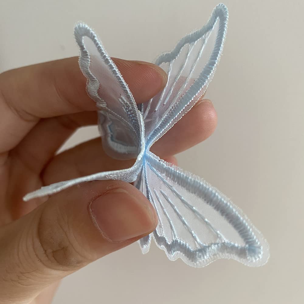 10 шт. двухслойная нашивка с бабочкой, вышивка, шитье, ремонт кружева, сделай сам, ремесленный декор, аппликация 6*5 см