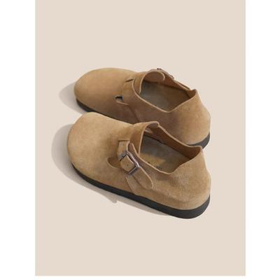 [Дом Цзыяня] Внутренние увеличивающие рост толстоподошвенные туфли Бокен для женской весны, универсальные, в стиле ретро, на одной педали, полностью закрытые внешние туфли Бокен