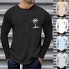 Мужские свободные осенне-зимние топы с круглым вырезом и длинными рукавами, модная футболка с узором, креативные повседневные топы с буквенным принтом в стиле ретро, ​​уличные виды спорта