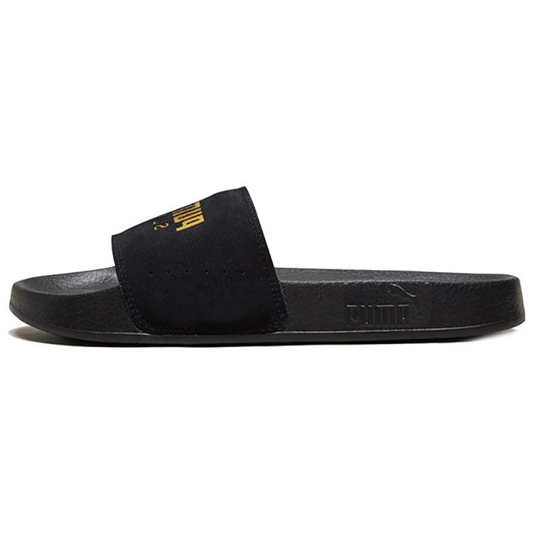 Puma Leadcat Suede Slide Black Team Gold Unisex Sneakers 365758-01