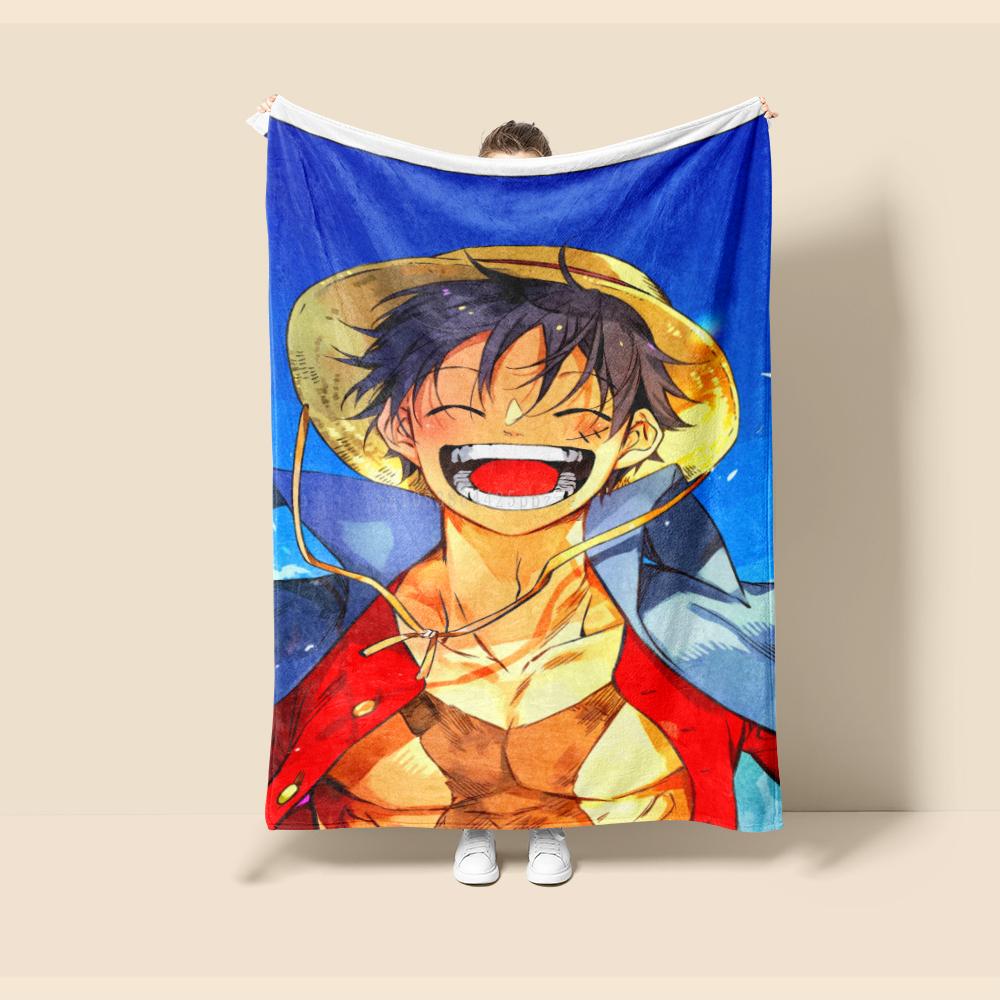 Тонкое фланелевое одеяло One Piece Аниме Луффи Всесезонное одеяло. Для дивана, кроватей, гостиной, дорожное одеяло для пикника Подарки