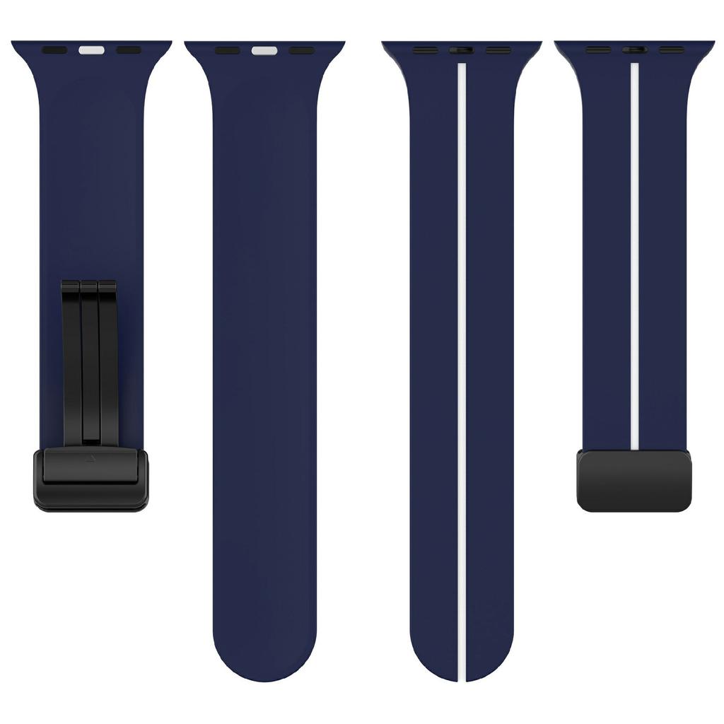 KALEBOL Magnetic Silicone Strap for Apple Watch Series 10 Ultra 9 8 7 SE 6 5 4 3 2 1 46mm 49mm 45mm 44mm 42mm Stripe Watch Band