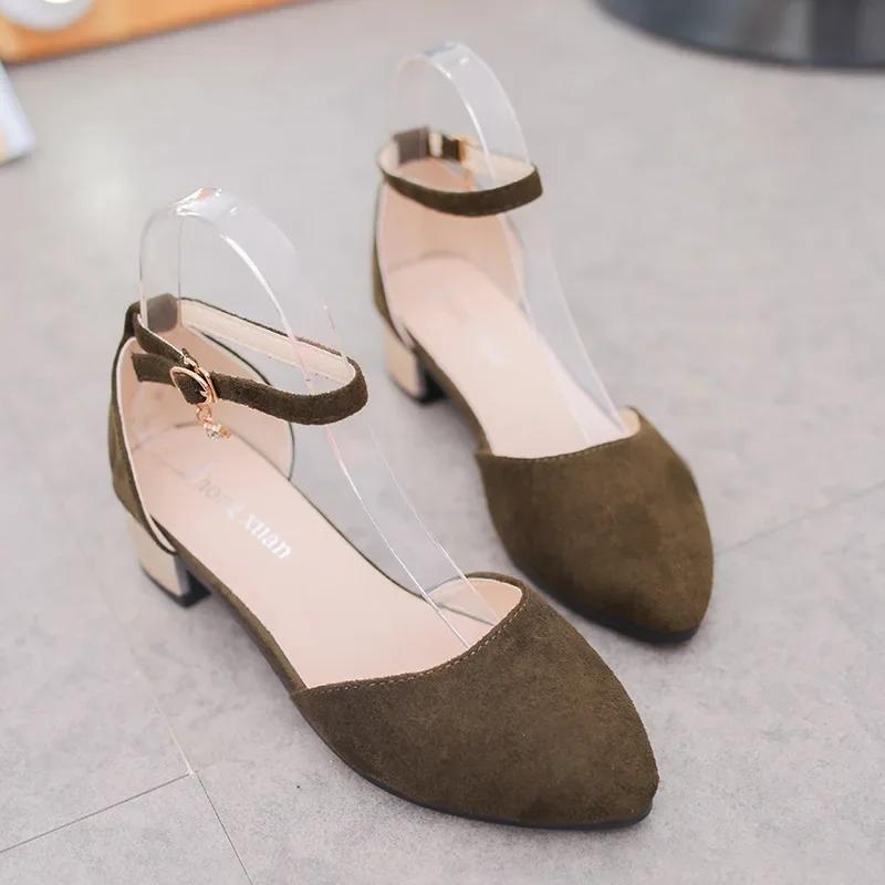 Туфли на плоской подошве, повседневные балетки с острым носком и пряжкой, удобные балетки больших размеров, женские кожаные туфли на мелкой плоской подошве