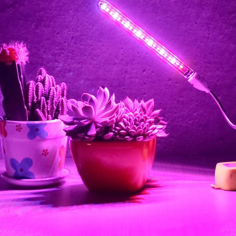 10 Вт светодиодный светильник для выращивания растений USB портативный светодиодный светильник для выращивания растений DC5V полный спектр фитолампа 21 светодиодный вращающийся светильник для помещения