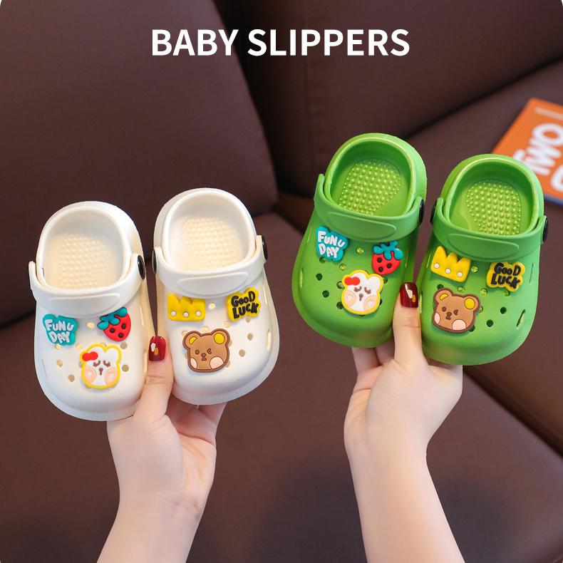 Летние детские тапочки Baotou с противоскользящими отверстиями, милые сандалии для девочек, сандалии для младенцев и маленьких детей