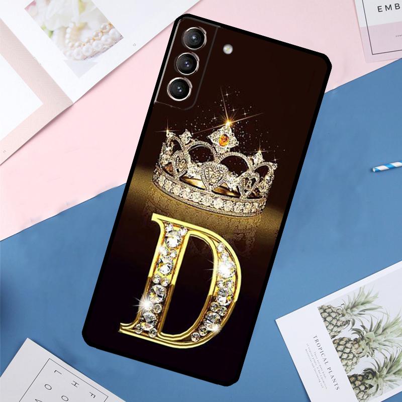 Чехол с золотым мраморным монограммой буквы Для Samsung Galaxy S24 Ultra S21 S22 S23 S25 Ultra S9 S10 Plus S20 FE S23 FE Задняя крышка