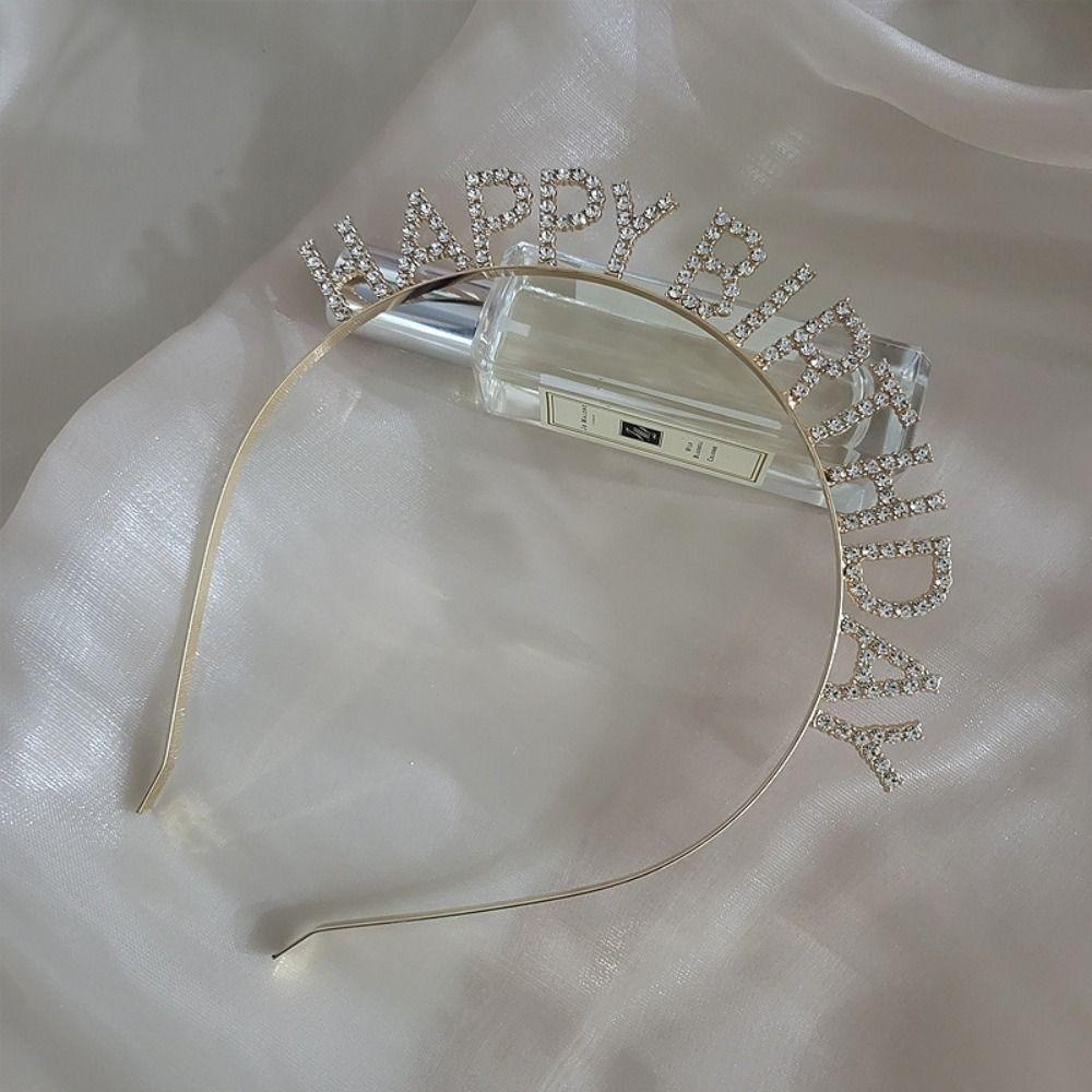 Letter Birthday Queen Headband Female Jewelry Birthday Hair Hoop  Party Atmosphere Hat