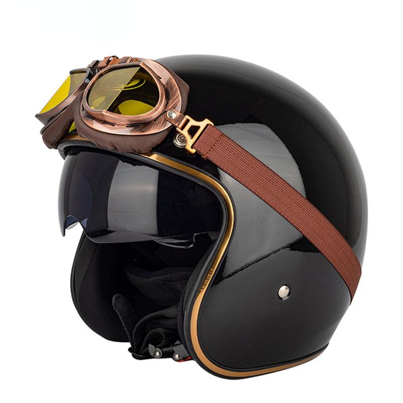 Ретро шлем мотоциклетный открывающийся винтажный мотоциклетный шлем мужской женский классический ретро открытый