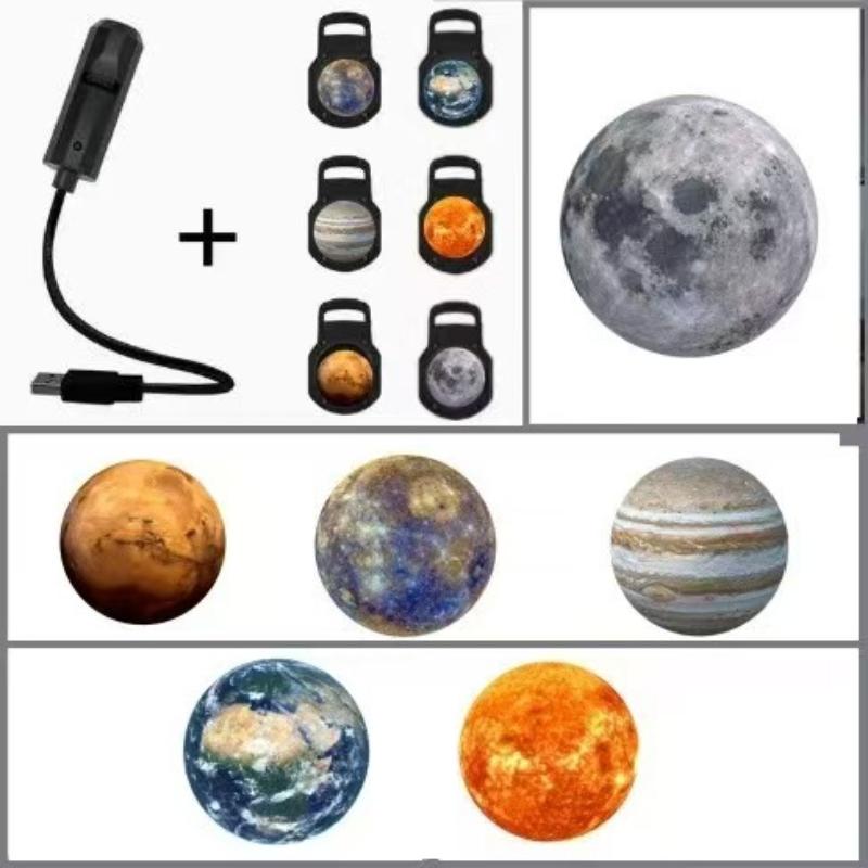 Светодиодная USB-лампа-проектор Луны Сменная проекционная лампа Земли Созвездия Настенная лампа для спальни Романтическая атмосфера Планета Ночник