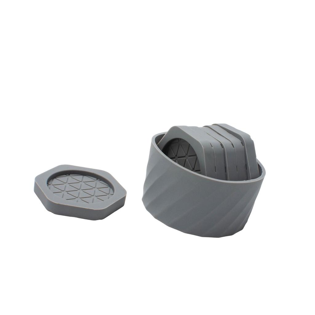 Hexagonal Silicone Coaster Set With Nonslip Base And Storage Box For Hot Beverages Coffee Teas Mat Office Home Use