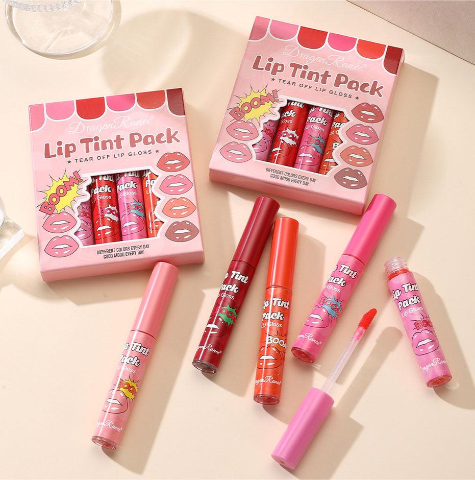 6 шт./кор. отрывной блеск для губ, набор, водостойкая стойкая матовая красная отшелушивающая жидкая помада, татуировка, тонированная нелипкая глазурь для губ