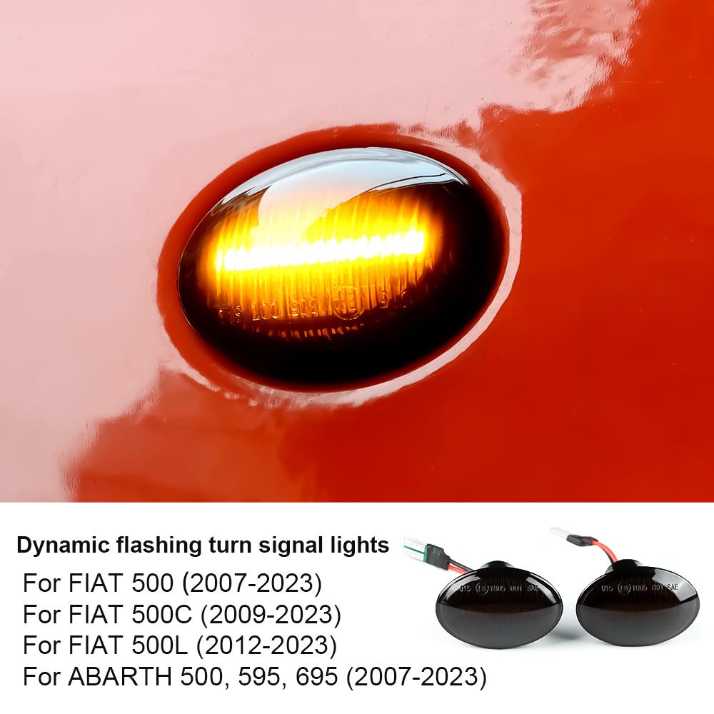 LED Turn Flowing Signal Light For Fiat 500 Abarth 595 695 2007-2023 For 500L 500C 2012-2023 Car Dynamic Side Marker Lamp