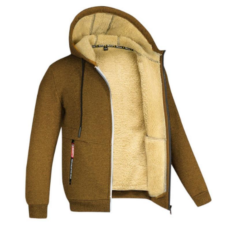 Male Autumn and Winter Warm Jacket Fashion Casual Soild Color Long Down Jacket for Casual Hooded Jacket Denim Coats for Men