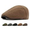 Woolen Hat Men's Autumn Winter Beret British Retro Women's Forward Hat Velvet Warm Peaked Cap
