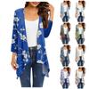 Женское легкое и тонкое пальто, кардиган с принтом нестандартной формы с рукавами 3/4 и пальто с карманами