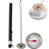 1Set Practical Stainless Steel Probe Thermometer Instant Read Kitchen Food Cooking Milk Coffee Meat BBQ Safely Kitchen Tools