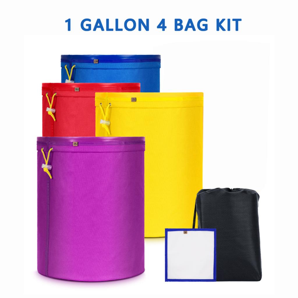 4pcs/Set 1 Gallon Mesh Bag Bubble Bag Kit Set Of 4pcs  Bag Drawstring Bags Extraction Bags With Pressing Screen And Carrying Bag