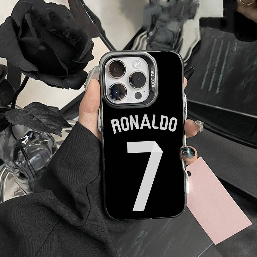 Чехол для телефона Player R-Ronaldo C-CR7 для iPhone 17,16,15,14,13,12,Pro MAX Черный Матовый Ударопрочный Чехол